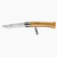 couteau opinel n° 10 lame inox + tire bouchon manche hêtre